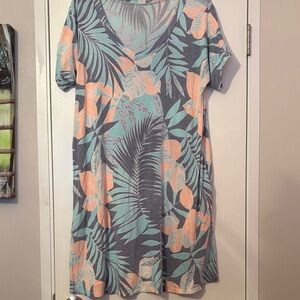 Honeyme Tropical V-Neck Mini Dress